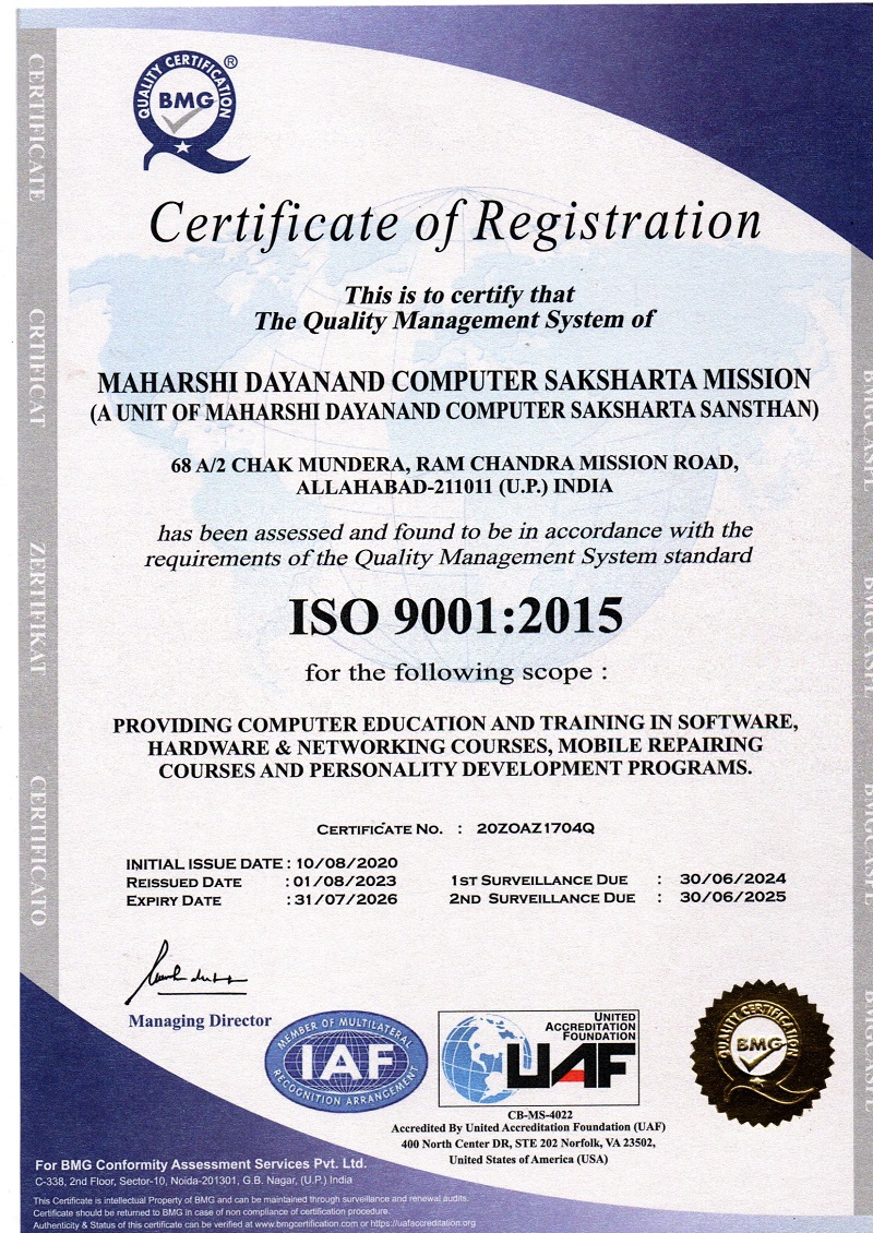 ISO 9001-2015 Certified Org